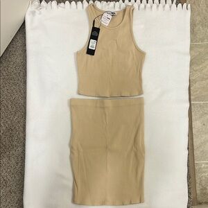 Tan Ribbed Skirt by [fashion nova]